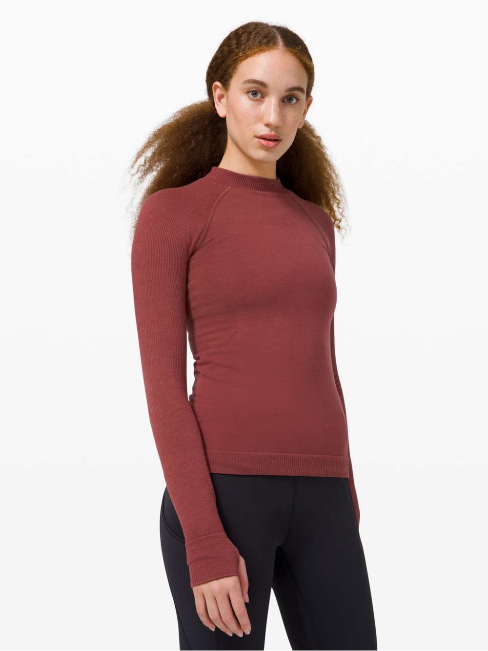 Lululemon Keep The Heat Thermal Long Sleeve Small Savannah Red Wool Outdoor